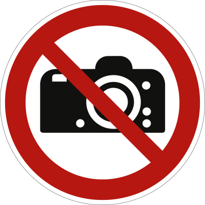 Fotografieren verboten nach ISO 7010 (P 029) Fotografieren verboten nach ISO 7010 (P 029)