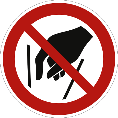Hineinfassen verboten nach ISO 7010 (P 015) Hineinfassen verboten nach ISO 7010 (P 015)