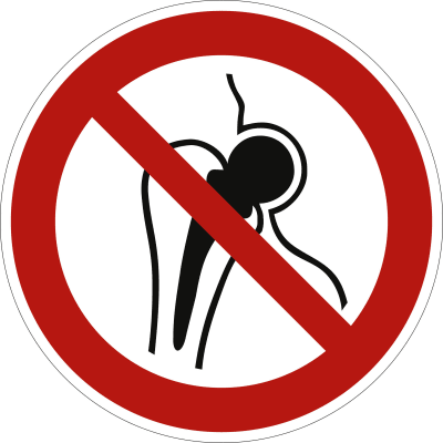 Verbot für Personen mit Metallimplantaten nach ISO 7010 (P 014) Verbot für Personen mit Metallimplantaten nach ISO 7010 (P 014)