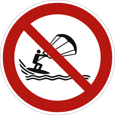 Kitesurfen verboten nach ISO 20712-1 (WSP 018) Kitesurfen verboten nach ISO 20712-1 (WSP 018)