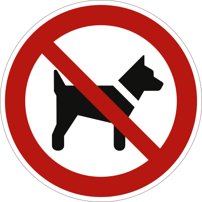 Mitführen von Hunden verboten nach ISO 7010 (P 021) Mitführen von Hunden verboten nach ISO 7010 (P 021)