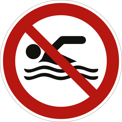 Schwimmen verboten nach ISO 20712-1 (WSP 002) Schwimmen verboten nach ISO 20712-1 (WSP 002)