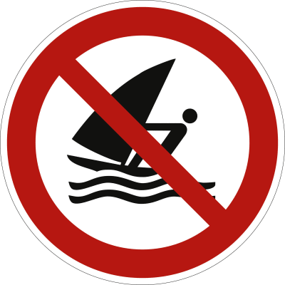 Windsurfen verboten nach ISO 20712-1 (WSP 007) Windsurfen verboten nach ISO 20712-1 (WSP 007)