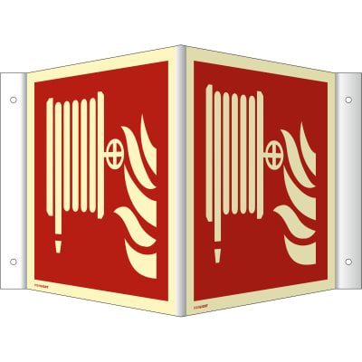 Nasen-/Winkelschild Löschschlauch (ISO 7010)