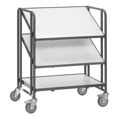 ESD-Eurokastenwagen mit 3 Holzbodenetagen - Breite 820 mm - Tragkraft 250 kg ESD-Eurokastenwagen mit 3 Holzbodenetagen - Breite 820 mm - Tragkraft 250 kg