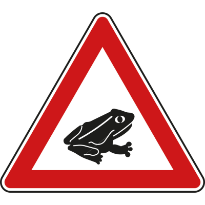 Amphibienwanderung, Aufstellung links - Verkehrsschild VZ 101-24 Amphibienwanderung, Aufstellung links - Verkehrsschild VZ 101-24