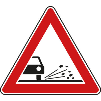 Splitt, Schotter - Verkehrsschild VZ 101-52 Splitt, Schotter - Verkehrsschild VZ 101-52