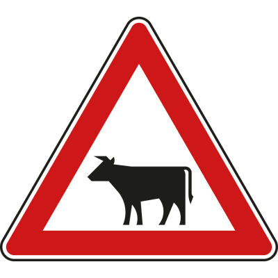 Viehtrieb, Aufstellung rechts - Verkehrsschild VZ 101-12