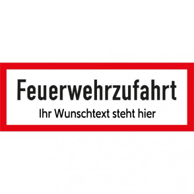 Feuerwehrzufahrt mit Zusatztext - Verkehrsschild VZ 2447 Feuerwehrzufahrt mit Zusatztext - Verkehrsschild VZ 2447