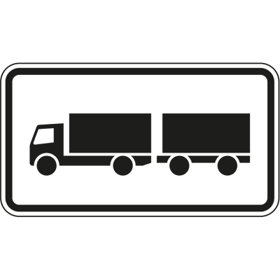 Lastkraftwagen mit Anhänger - Verkehrsschild VZ 1010-60 Lastkraftwagen mit Anhänger - Verkehrsschild VZ 1010-60
