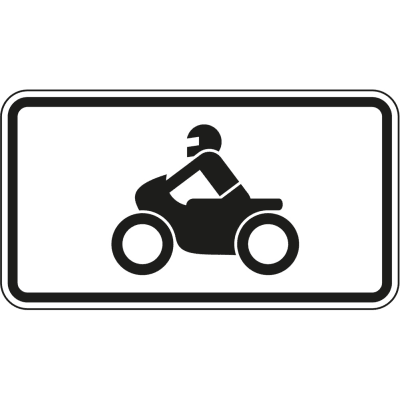 Krafträder, auch mit Beiwagen, Kleinkrafträder und Mofas - Verkehrsschild VZ 1010-62 Krafträder, auch mit Beiwagen, Kleinkrafträder und Mofas - Verkehrsschild VZ 1010-62