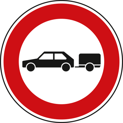 Verbot für Personenkraftwagen mit Anhänger - Verkehrsschild VZ 257-56