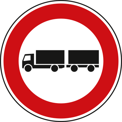 Verbot für Lastkraftwagen mit Anhänger - Verkehrsschild VZ 257-57 Verbot für Lastkraftwagen mit Anhänger - Verkehrsschild VZ 257-57