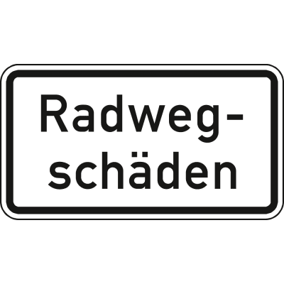 Radwegschäden - Verkehrsschild VZ 2010 Radwegschäden - Verkehrsschild VZ 2010