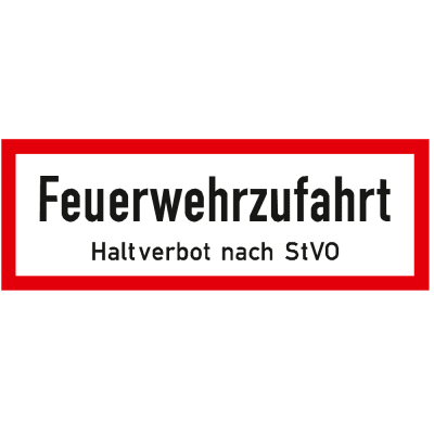 Feuerwehrzufahrt mit Zusatztext "Haltverbot nach StVO" - Verkehrsschild VZ 2446 Feuerwehrzufahrt mit Zusatztext "Haltverbot nach StVO" - Verkehrsschild VZ 2446