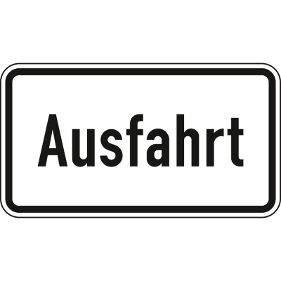 Ausfahrt - Verkehrsschild VZ 1007-37 Ausfahrt - Verkehrsschild VZ 1007-37