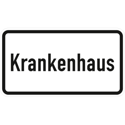 Krankenhaus - Verkehrsschild VZ 1012-53 Krankenhaus - Verkehrsschild VZ 1012-53