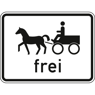 Gespannfuhrwerke frei - Verkehrsschild VZ 1024-18 Gespannfuhrwerke frei - Verkehrsschild VZ 1024-18