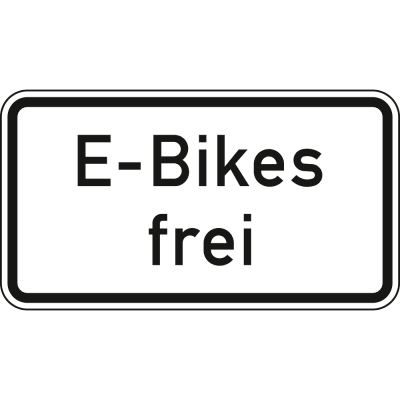 E-Bikes frei - Verkehrsschild VZ 1026-63 E-Bikes frei - Verkehrsschild VZ 1026-63
