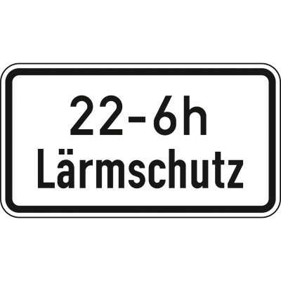 Lärmschutz (mit Zeitangabe) - Verkehrsschild VZ 1040-35 Lärmschutz (mit Zeitangabe) - Verkehrsschild VZ 1040-35