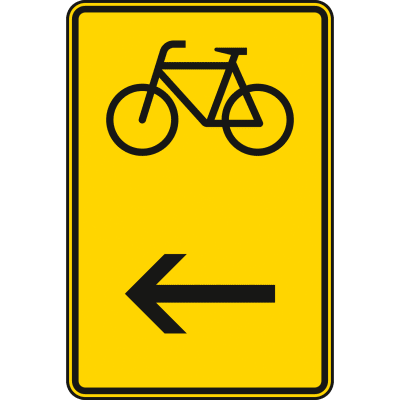 Wegweiser für Radverkehr hier links - Verkehrsschild VZ 422-16