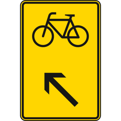 Wegweiser für Radverkehr links einordnen - Verkehrsschild VZ 422-17 Wegweiser für Radverkehr links einordnen - Verkehrsschild VZ 422-17