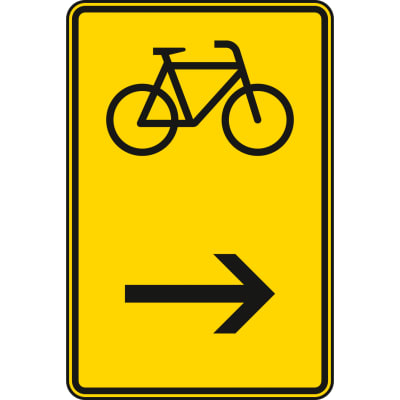 Wegweiser für Radverkehr hier rechts - Verkehrsschild VZ 422-26 Wegweiser für Radverkehr hier rechts - Verkehrsschild VZ 422-26