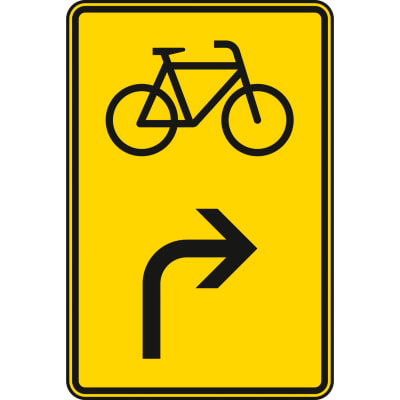 Vorwegweiser für Radverkehr rechtsweisend - Verkehrsschild VZ 442-23 Vorwegweiser für Radverkehr rechtsweisend - Verkehrsschild VZ 442-23