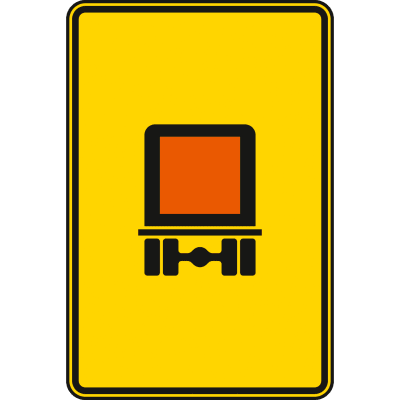 Vorwegweiser für kennzeichnungspflichtige Fahrzeuge mit gefährlichen Gütern, ohne Pfeilsymbol - Verkehrsschild VZ 442-51 Vorwegweiser für kennzeichnungspflichtige Fahrzeuge mit gefährlichen Gütern, ohne Pfeilsymbol - Verkehrsschild VZ 442-51