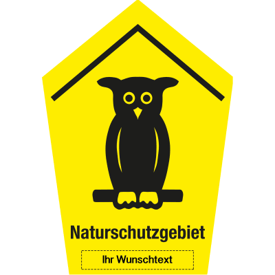 Naturschutzgebiet - mit Eulenpiktogramm Naturschutzgebiet - mit Eulenpiktogramm