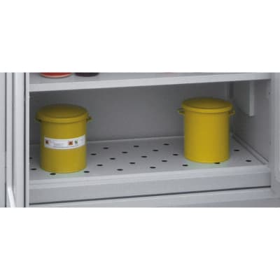Lochblechabdeckung für Auffangwanne in Sicherheitsbox für Chemikalien- und Giftschrank Lochblechabdeckung für Auffangwanne in Sicherheitsbox für Chemikalien- und Giftschrank