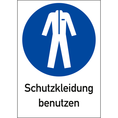 Kombischild Schutzkleidung benutzen (ISO 7010) Kombischild Schutzkleidung benutzen (ISO 7010)