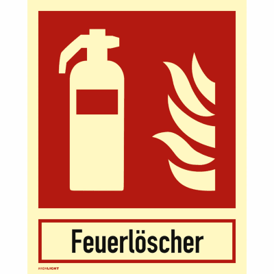 Feuerlöscher mit Schriftzug nach ISO 7010 Feuerlöscher mit Schriftzug nach ISO 7010