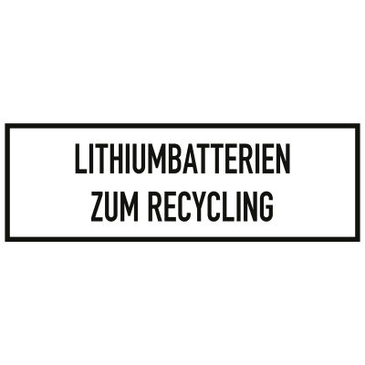 Gefahrzettel Lithiumbatterien zum Recycling Gefahrzettel Lithiumbatterien zum Recycling