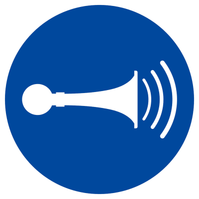 Akustisches Signal geben nach ISO 7010 (M029) Akustisches Signal geben nach ISO 7010 (M029)