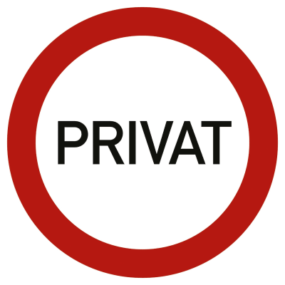 Textschild PRIVAT Textschild PRIVAT
