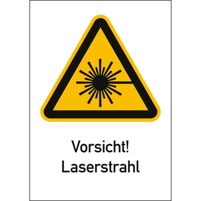 Kombischild Vorsicht! Laserstrahl (ISO 7010) Kombischild Vorsicht! Laserstrahl (ISO 7010)