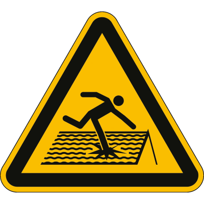 Warnung vor nicht durchtrittsicherem Dach nach ISO 7010 (W 036) Warnung vor nicht durchtrittsicherem Dach nach ISO 7010 (W 036)