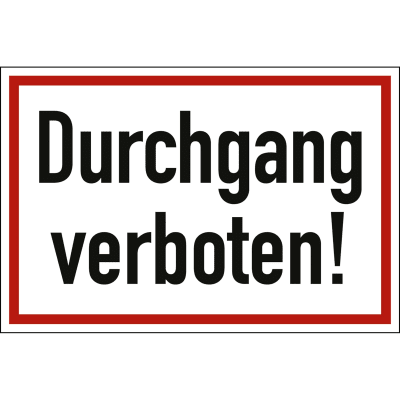 Durchgang verboten