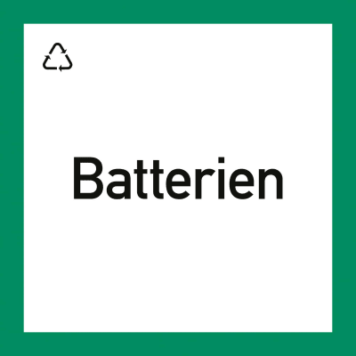 Wertstoffkennzeichnung "Batterien" Wertstoffkennzeichnung "Batterien"