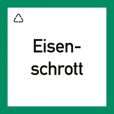 Wertstoffkennzeichnung "Eisenschrott" Wertstoffkennzeichnung "Eisenschrott"