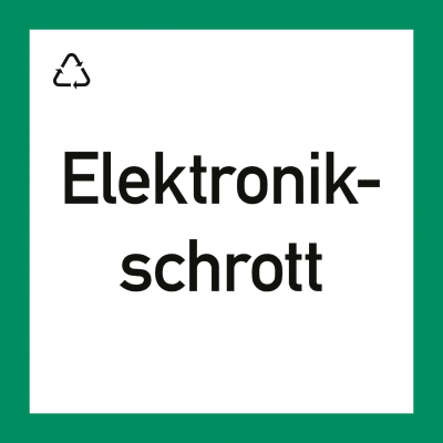 Wertstoffkennzeichnung "Elektronikschrott" Wertstoffkennzeichnung "Elektronikschrott"