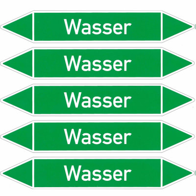 Fließrichtungspfeil für die Durchflussstoffgruppe 1 - Aufdruck Wasser (Sonderdruck)