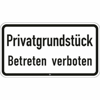 Privatgrundstück Betreten verboten - Verkehrsschild VZ 2824 Privatgrundstück Betreten verboten - Verkehrsschild VZ 2824
