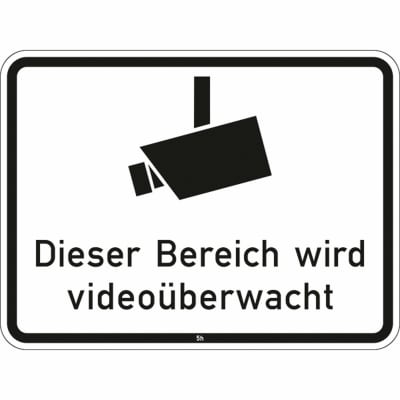Dieser Bereich wird videoüberwacht - Verkehrsschild VZ 2842 Dieser Bereich wird videoüberwacht - Verkehrsschild VZ 2842