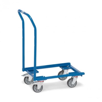 Eurokasten-Roller mit offenem Rahmen und Schiebebügel - ohne Kante - Tragkraft 250 kg Eurokasten-Roller mit offenem Rahmen und Schiebebügel - ohne Kante - Tragkraft 250 kg