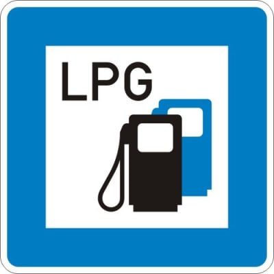StVO-Hinweisschild: Tankstelle mit Autogas VZ 365-53 StVO-Hinweisschild: Tankstelle mit Autogas VZ 365-53