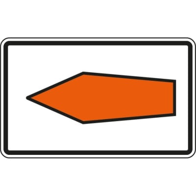Verkehrsschild mit Umlenkungspfeil - links VZ 4671-10