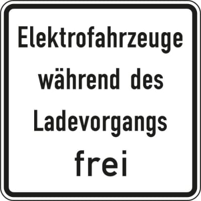Elektrofahrzeuge während des Ladevorgangs VZ 1026-60