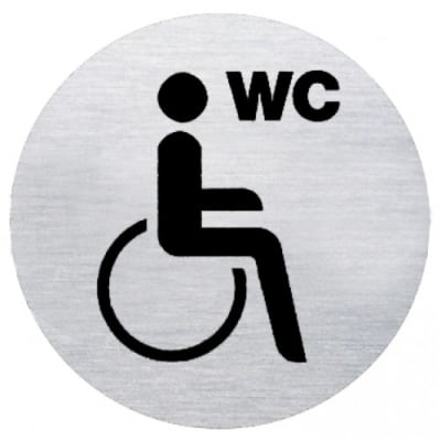 Textschild + Symbol - WC behindertengerecht (rund) Textschild + Symbol - WC behindertengerecht (rund)